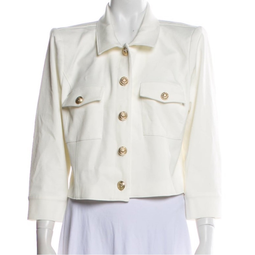 L'Agence Kumi White Twill Jacket NWT - Picture 7 of 10